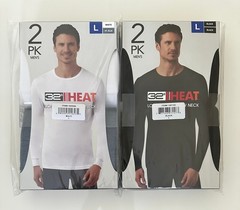 32 Degrees Men’s Heat Long Sleeve Crew Neck Tee, 4-Pack, Size L