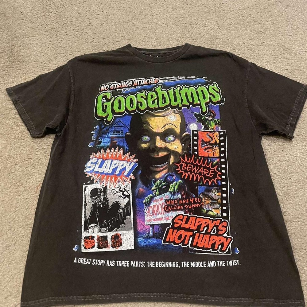 Remake Goosebumps graphic Basic style 90s Black T shirt Unisex NH17261