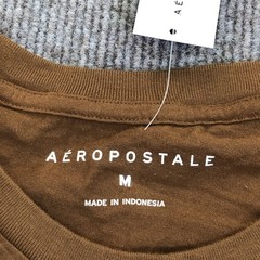 Aeropostale Shirt Mens Medium Brown AERO New York Logo Graphic Tee Tagless