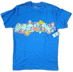 Vans Mens Shirt Large Aloha Blue Floral Graphic Print Short Sleeve T Shirt NWT