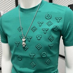 New Men Luxury Diamond Rhinestones Fashion T-Shirt High Quality 4 Colors