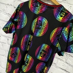 NWT Drill NYC Shirt Men’s Black Medusa Metallic Multicolor Tee Short Sleeve