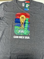 FIFA Official Licensed World Cup T Shirt Short Sleeve New with Tag Dark Gray L