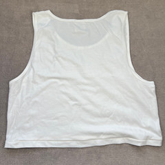 HELLO BOYS 3D Puff Logo Custom print men white crop tank top by H.E.Arts design
