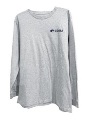 Costa Del Mar Long Sleeve Graphic T Shirt Gray Men’s Large Fishing Logo 1983