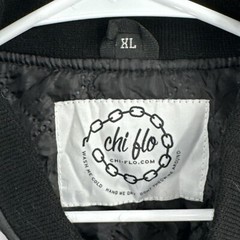 CHI FLO Army Rattlesnake Black Satin Bomber Jacket Adult Size XL Chicago Street
