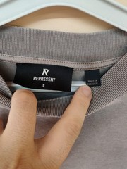 Represent Owners Club T-Shirt Ash Grey Oversized Fit Size S Made in Portugal