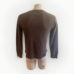 Sonoma Men’s Small Brown Long Sleeve Henley Shirt Waffle Knit Thermal Casual