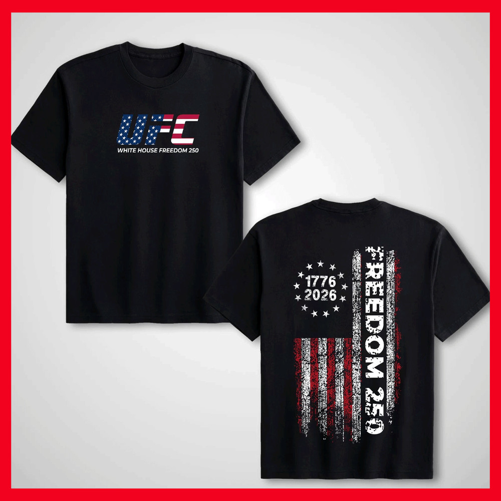 NEW ITEM! UFC White House Freedom 250 T-shirt Fourth Of July Reprint Gildan