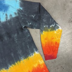 Led Zeppelin T Shirt Mens Large Multicolored Long Sleeve Tie Dye Flaws Preowned