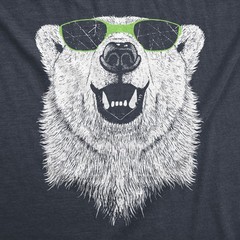 Mens Polar Bear Wearing Sunglasses T Shirt Funny Zoo Animal Graphic Tee