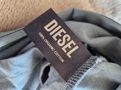 Diesel T-Shirt Men’s Small Blue Crew Neck Short Sleeve Logo Patch Organic Tee