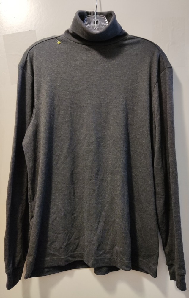 John Ashford Men’s Dark Grey Turtle Neck Long Sleeve Shirt Size S