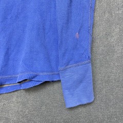 American Eagle Outfitters Thermal Shirt Mens Small Blue Crew Neck Waffle Knit