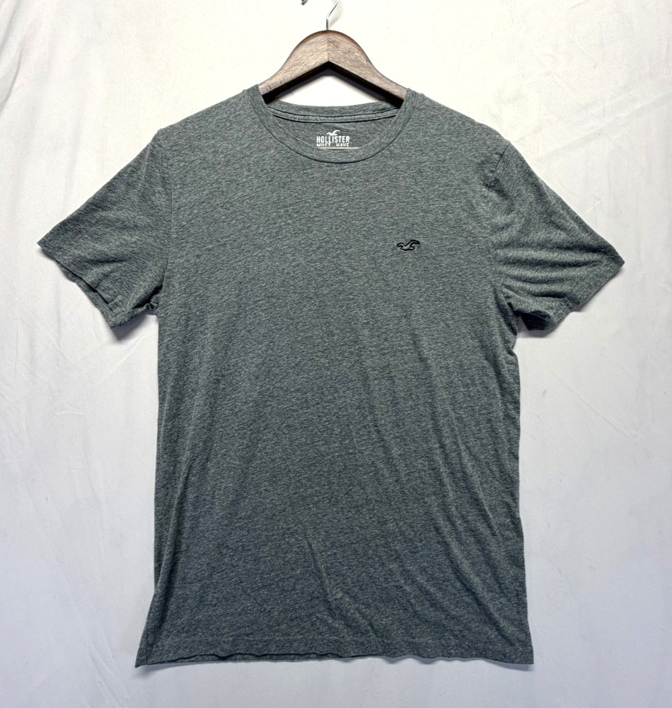 Hollister Must Have Collection T Shirt Mens Medium Heather Gray Embroidered Logo