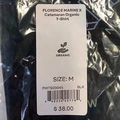 Florence Marine Size Medium Catamaran Organic T-Shirt Black Organic Tee M15-4