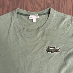 Lacoste Unisex Loose Fit Badge T Shirt Large Preppy Green Luxury Casual Organic