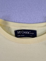 VTG St Croix Shop Luxury Knit Shirt SS Yellow LARGE Cotton Blend USA Resort 80s