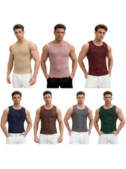 Men T-shirt Carnivals Top Daily Vest Steampunk Party Sleeveless Casual Shiny