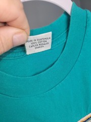VTG Tip’s Club Classics green hand embroidered Carlos Rosales Guatemala Shirt XL