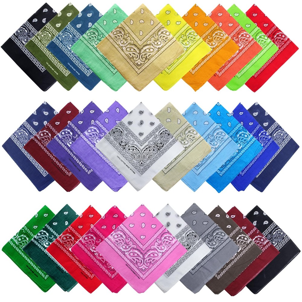 Tergy 30PCS Bandanas Unisex Paisley Bandanas Bulk Multi-Purpose Headband Cowb…