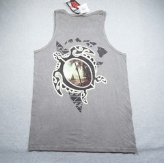 Crazy Shirt Mens Small Gray Tank Top Hawaiian Turtle Graphic Tee Adult Casual