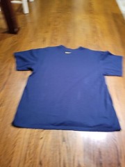 Nike Shirt Large Navy Blue Logo Tee Crew Neck T Shirt Regular Yellow Logo Mens