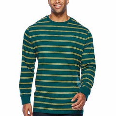 Foundry Men’s Big & Tall Long Sleeve Pullover Shirt 4XL Green Yellow Stripe NEW