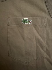 Lacoste LIVE Men’s Tank Top Olive Green Chest Pocket Croc Logo Size L Cotton