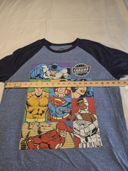 DC Comics Originals Justice League Raglan Graphic T-Shirt Large Blue