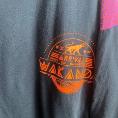 Marvel Black Panther World of Wakanda Long Sleeve T Shirt Men XL Orange Navy