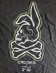 Crooks & Castles Men’s Graphic Crew Neck Logo Knit Cotton Tee Short Sleeve M