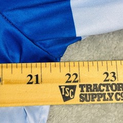 Striped Light Weight Long Sleeve Shirt Mens Sz M Blue White Crew Neck Polyester