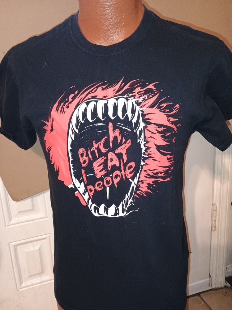 B*tch I Eat People Men’s Medium Black Short Sleeve T-Shirt.