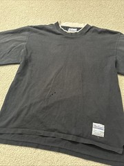 Double Lined Black T Shirt Vintage 1980’s Single Stitch MacGregor XL Made in USA