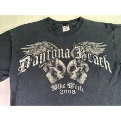 Y2K Daytona Beach Bike Week 2008 T Shirt Men’s Medium Skulls Wings Motorcycle