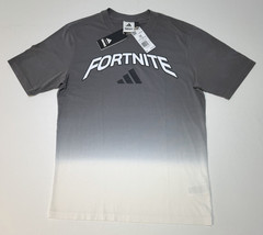 NEW Adidas Fortnite Gradient T Shirt JX8729 Men’s Size Medium Grey Black White