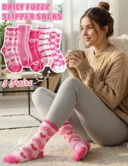 Women Fuzzy Fluffy Socks Thick Warm Winter Soft Cozy Plush Fleece 5 Pair