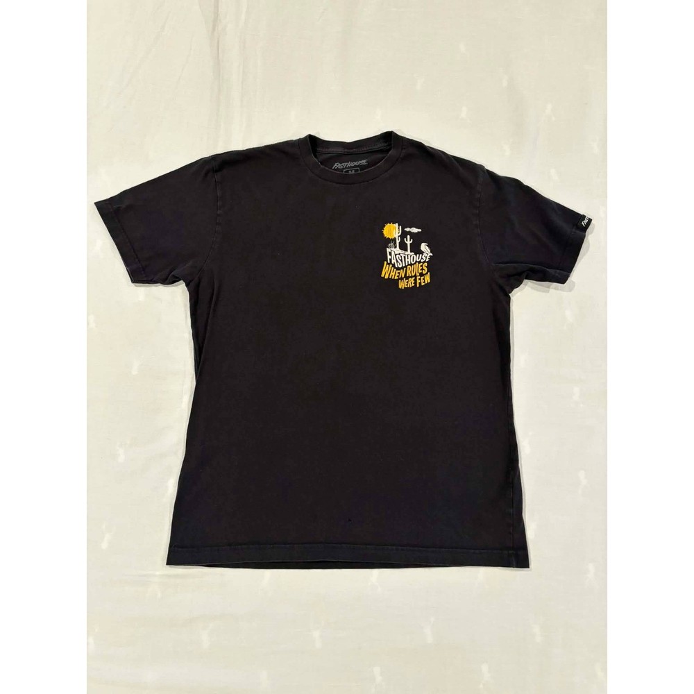 Fasthouse Mens When Rules Were Few Graphic T-Shirt Black Cotton Medium