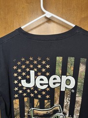 Jedco Jeep Wrangler Graphic Tee With Flag Short Sleeve T-Shirt Mens Size Large