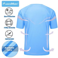 Mens UPF 50+ Short Sleeve Shirts Quick Dry Performance Hiking Rashguard Tee Tops