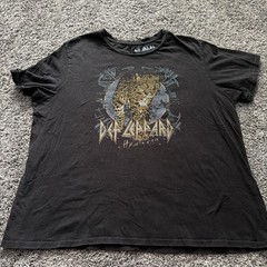 Def Leppard Hysteria Graphic T-Shirt Black Band Tee XXL Mens