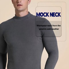 Men Long Sleeve T-shirt High Neck Jumper Undershirt Mock Neck Tops Pullover Slim
