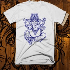 Yoga T-Shirt Hinduism Zen Buddhist Meditation Namaste elephant peace tee S-2XL