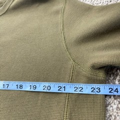 The North Face Waffle Knit Thermal Shirt Mens XL Olive Green Long Sleeve A5A8F