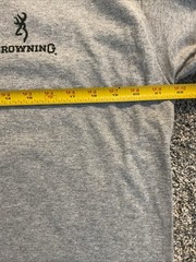 Browning Graphic L/S T Shirt Whitetail Flag Sport Gray 134420908 Mens Sz L NWT