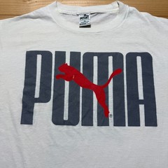 Vintage 80s Puma Big Spellout Logo Sportswear Single Stitch Graphic Shirt USA XL