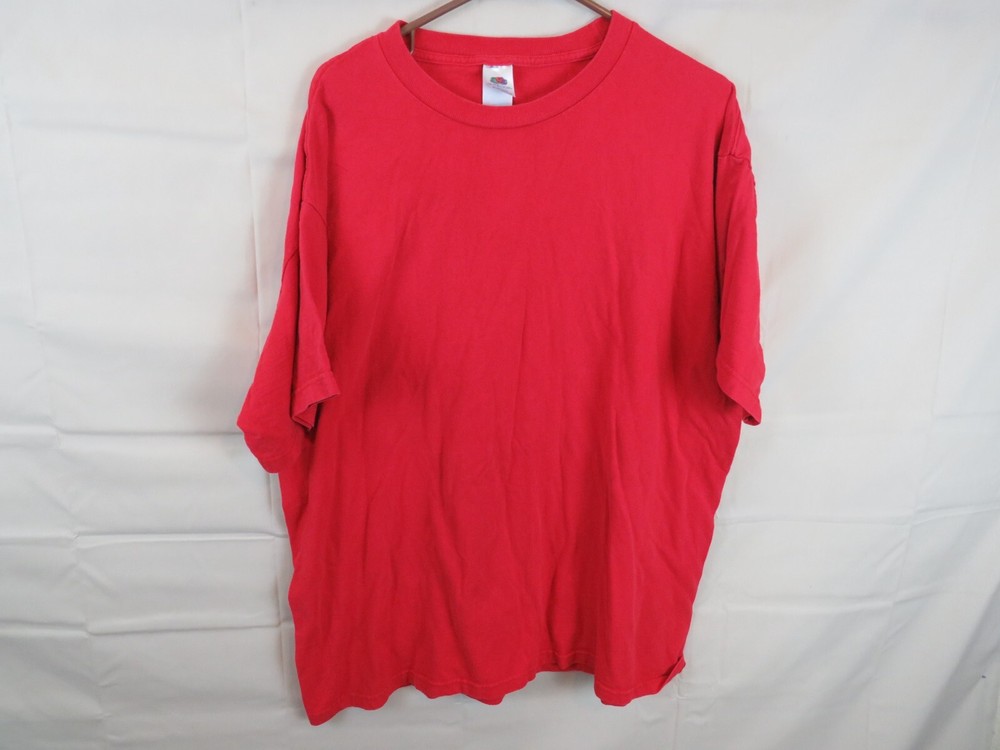 1990’s Fruit od a Loom Easy to wear Red plain USA VTG T-Shirt Size XL