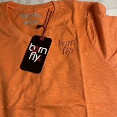 SIZE MEDIUM-BORN FLY-T SHIRT MENS-BRIGHT ORANGE-NEW