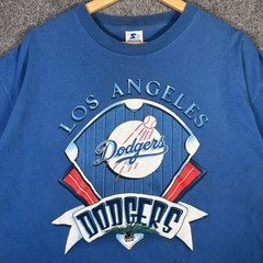 Vintage Los Angeles Dodgers Shirt Mens XL Blue Spellout 90s MLB Baseball Starter
